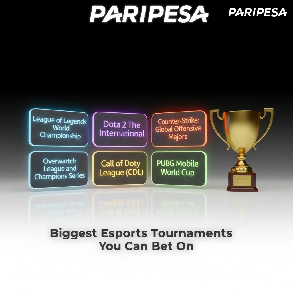 Chart of biggest esports tournaments to bet on: The International, PGL Major, Worlds, Champions, Six Invitational.