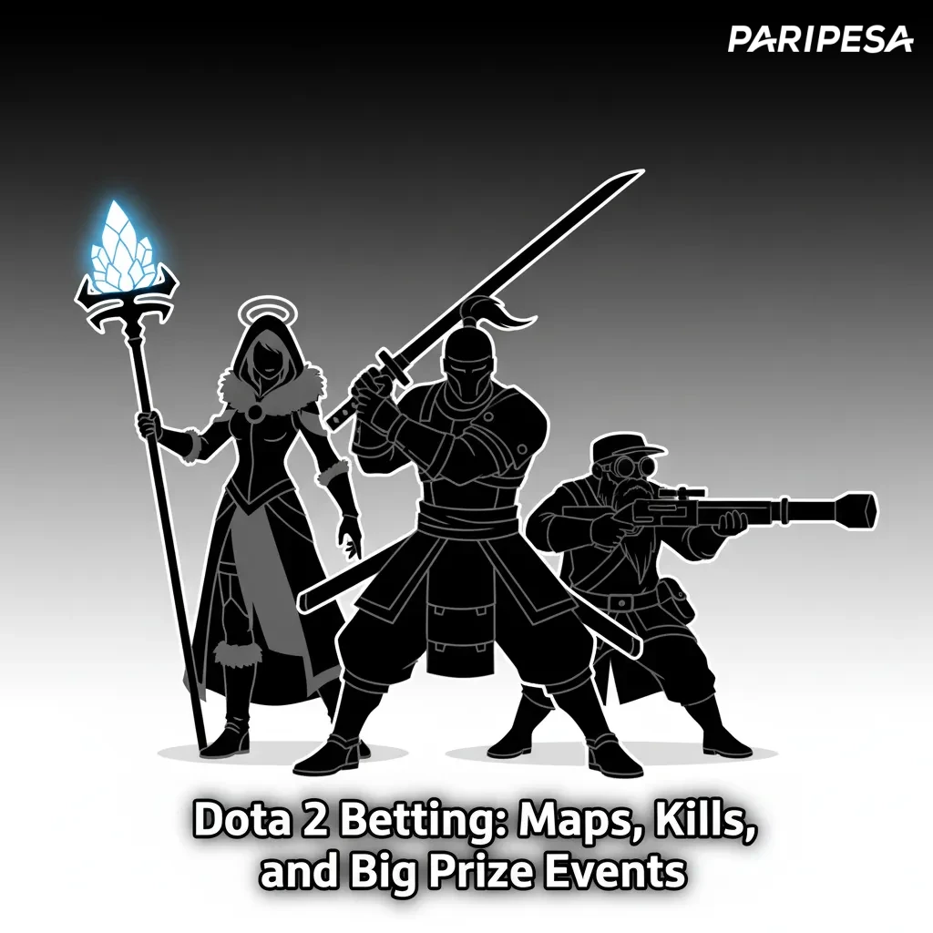 Dota 2 betting: match winner, map handicaps, kills, first Roshan; events include The International, Riyadh Masters, ESL One