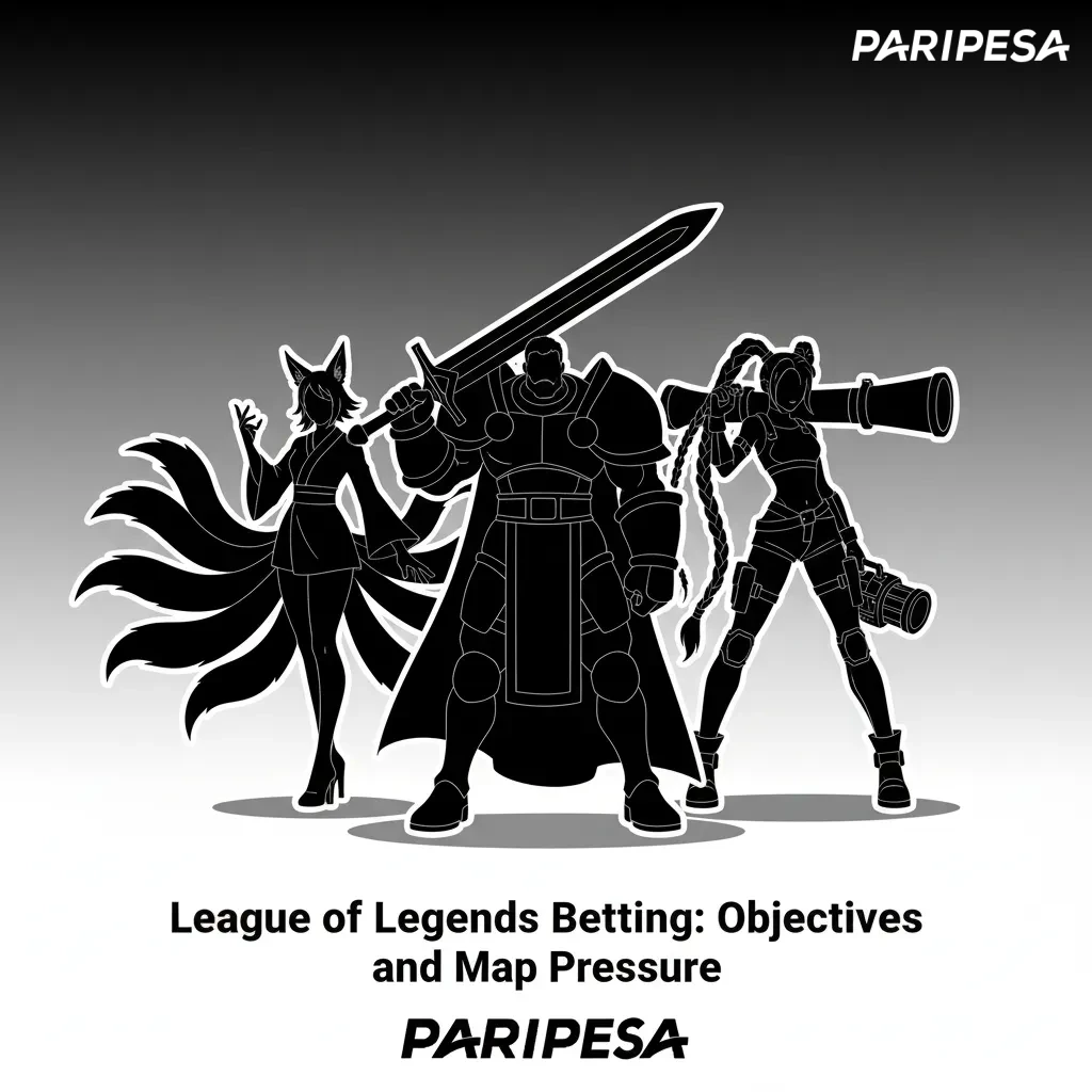 LoL betting guide showing Summoner’s Rift with map pressure, first dragon, first tower, total kills, plus Worlds and MSI.