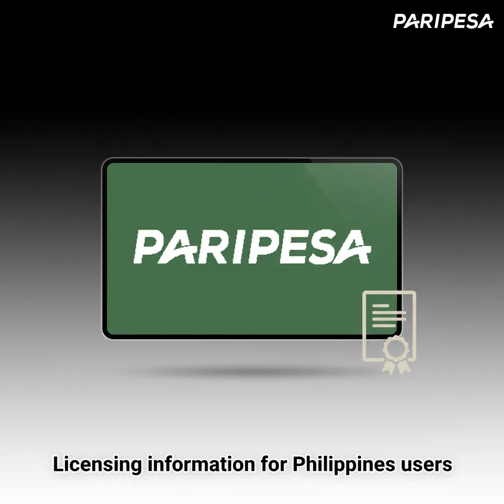 Paripesa licensing info for Philippines users; international gaming license; footer/Terms show issuer and date.