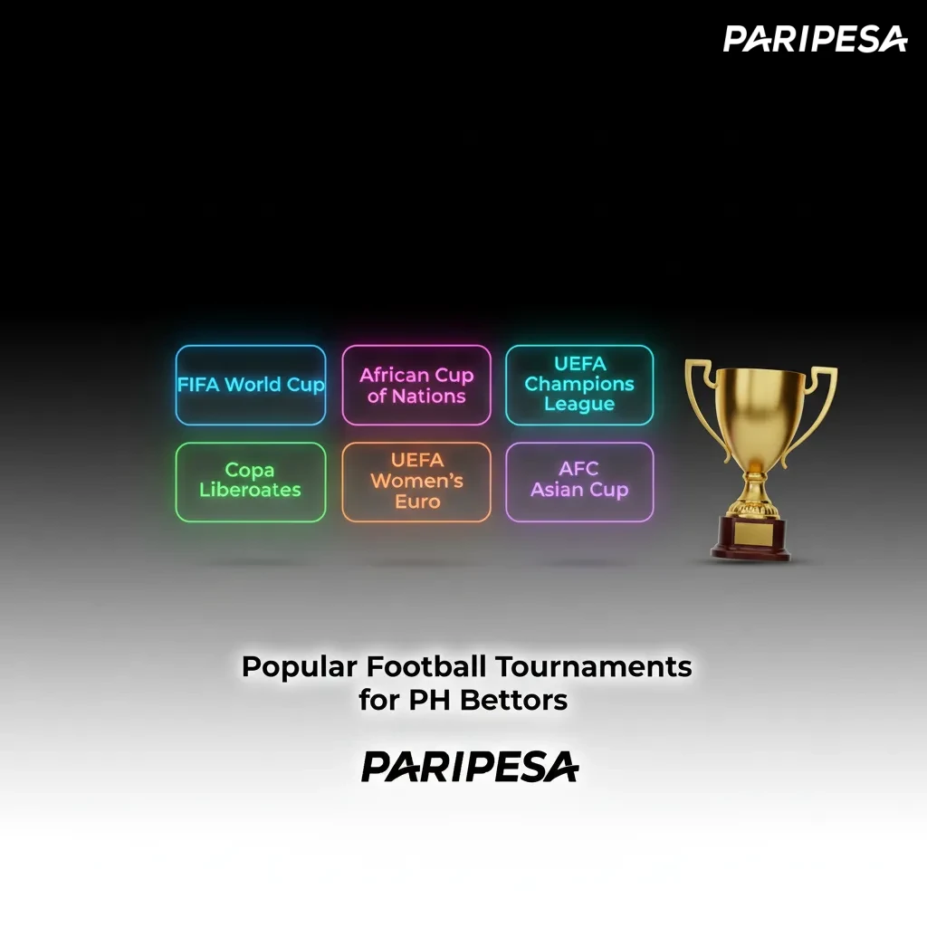 Sportsbook app showing odds for FIFA World Cup, UEFA Champions League, Europa League, Copa Libertadores, AFC CL, PFL in PH.