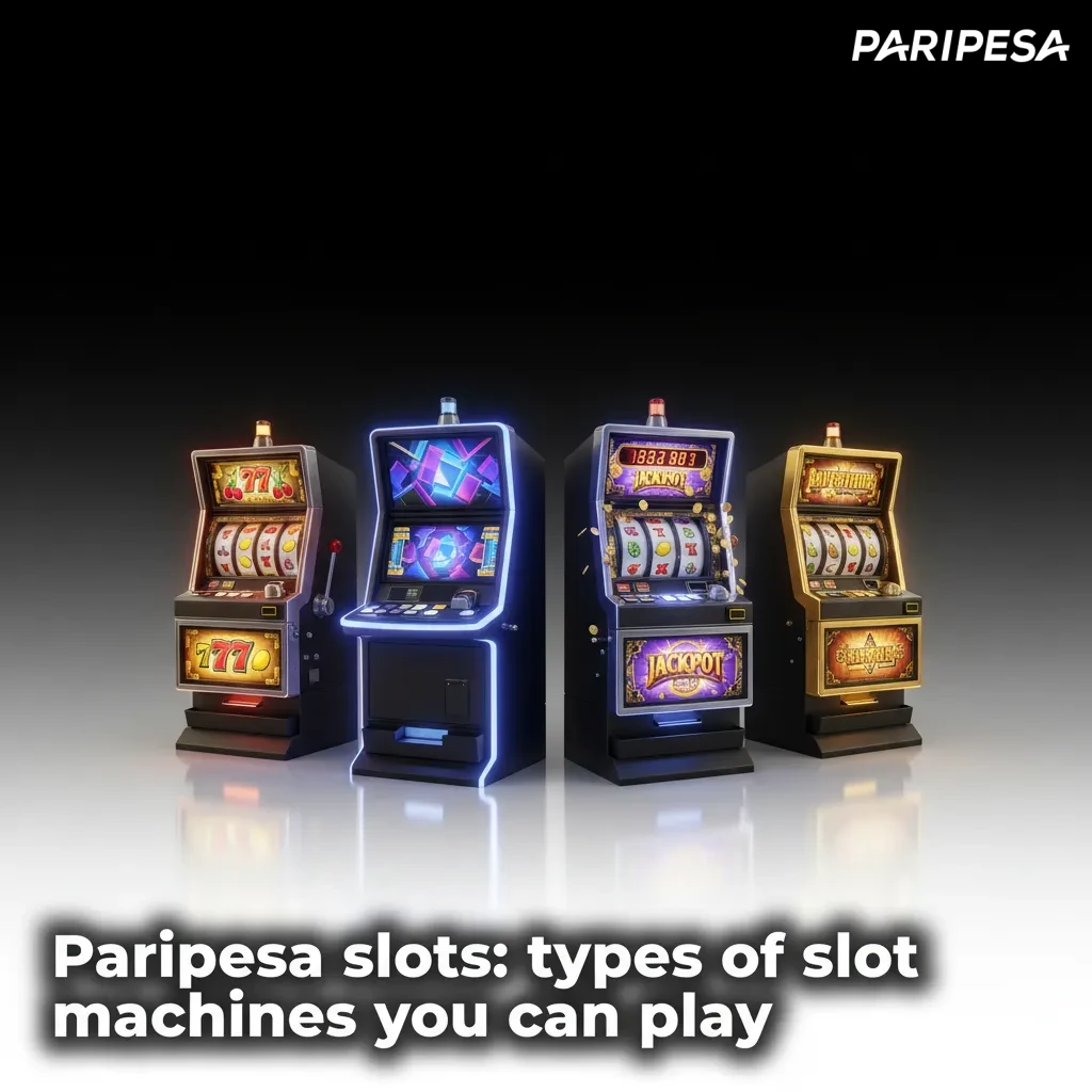 Paripesa slots graphic showing classic 3-reel, 5-reel video, Megaways, Hold & Win, Cluster Pays, and jackpot options