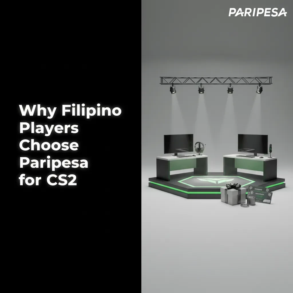 Paripesa CS2 graphic for Filipino players: competitive odds, PHP fast banking, GCash/Maya, bonuses, 24/7 chat, mobile app.