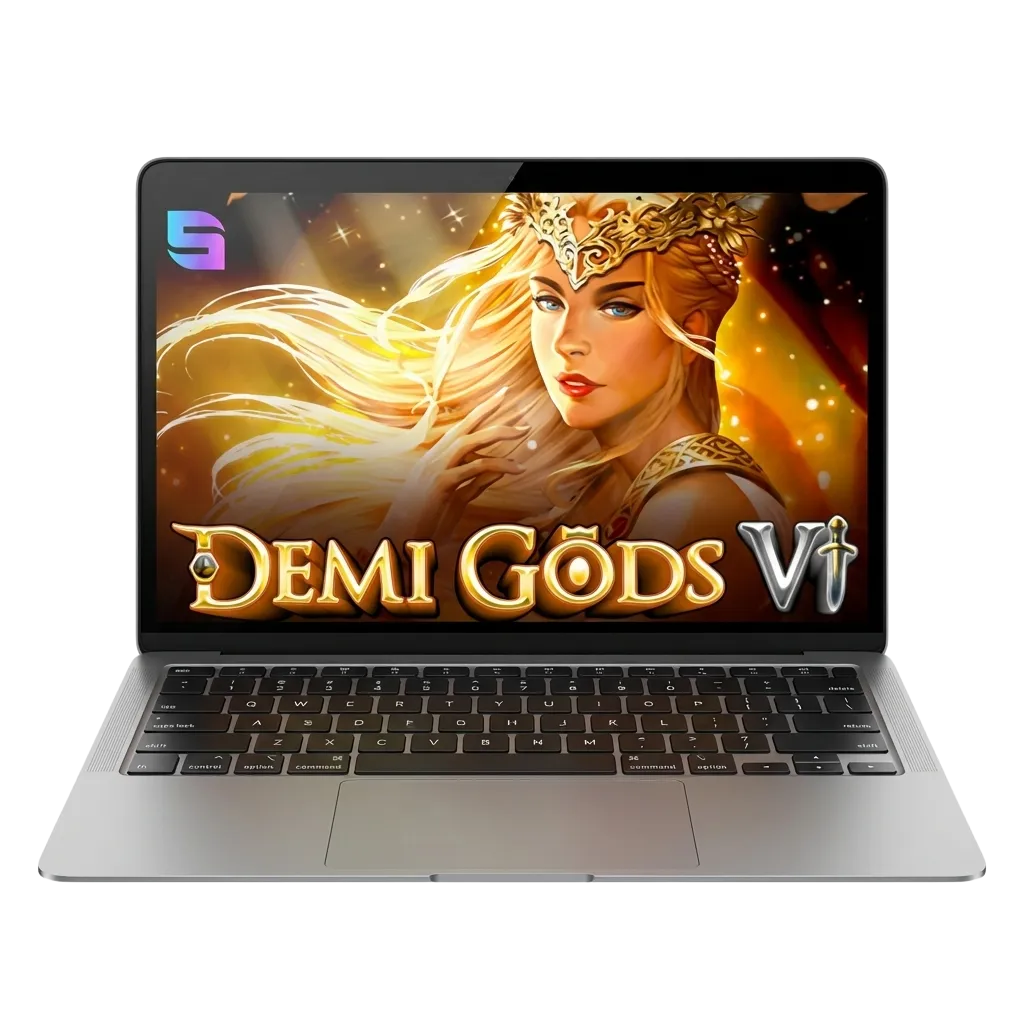 Demi Gods 6 slot game interface at Paripesa Casino with mythology theme and spinning reels on mobile device