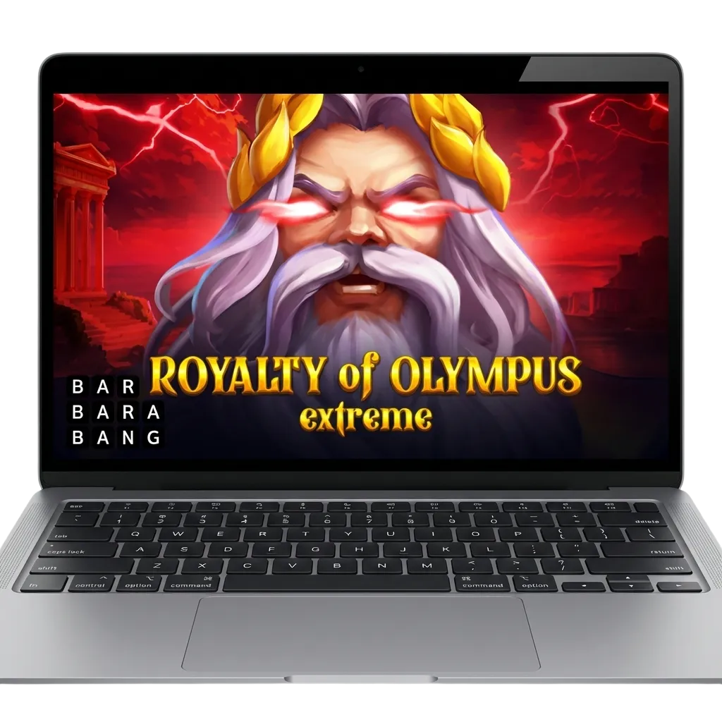 Greek mythology-themed slot game interface showing Royalty of Olympus Extreme with golden divine symbols and bonus features
