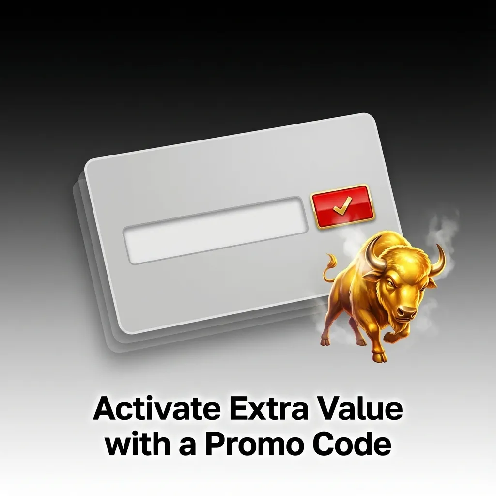 Buffalo slot promo code BUFFALO150 displayed on mobile screen for bonus free spins activation