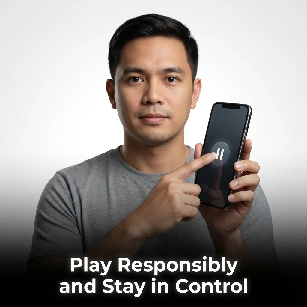 Person setting budget limits on gambling app to promote responsible gaming and maintain control over spending