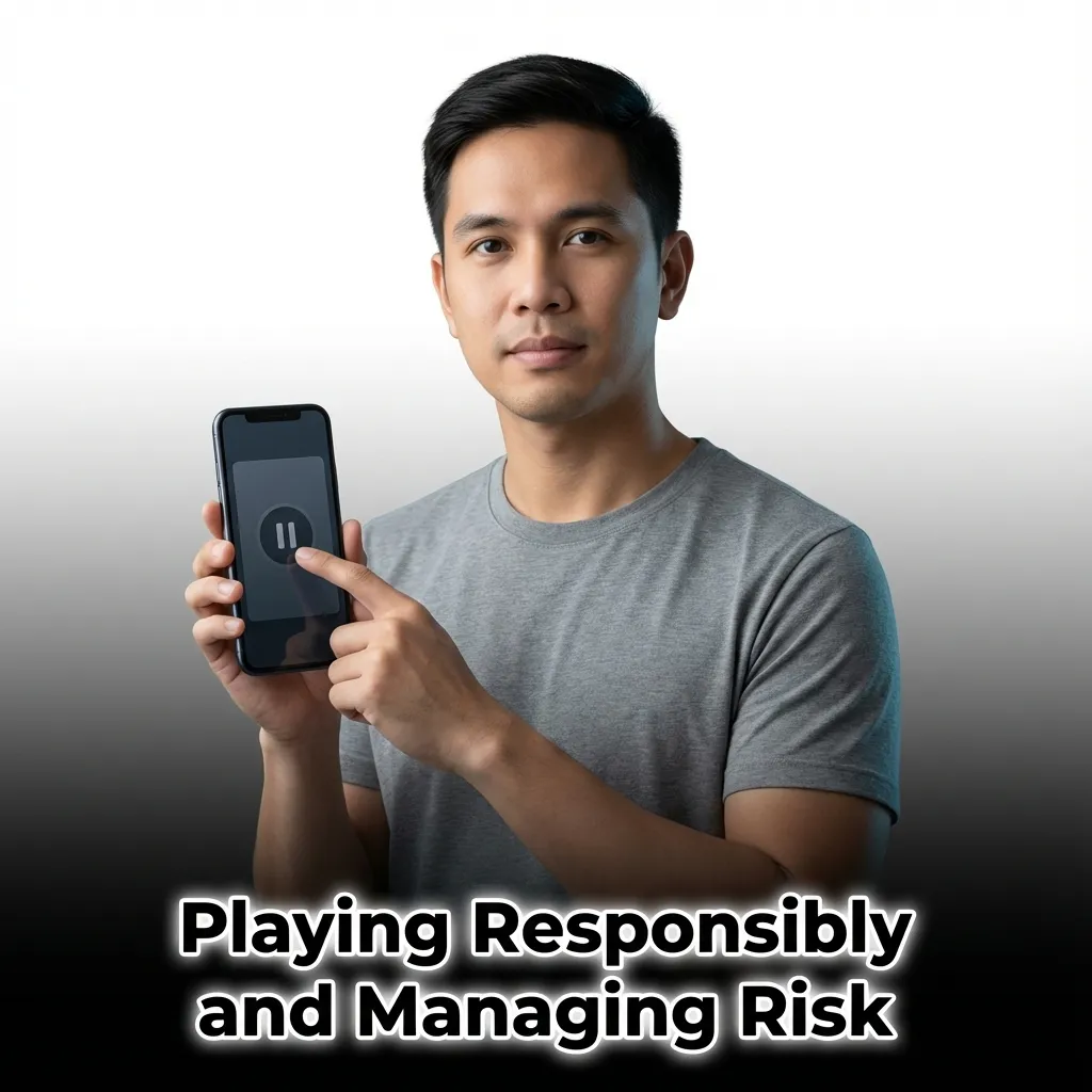 Person reviewing budget limits and responsible gambling settings on mobile casino app interface