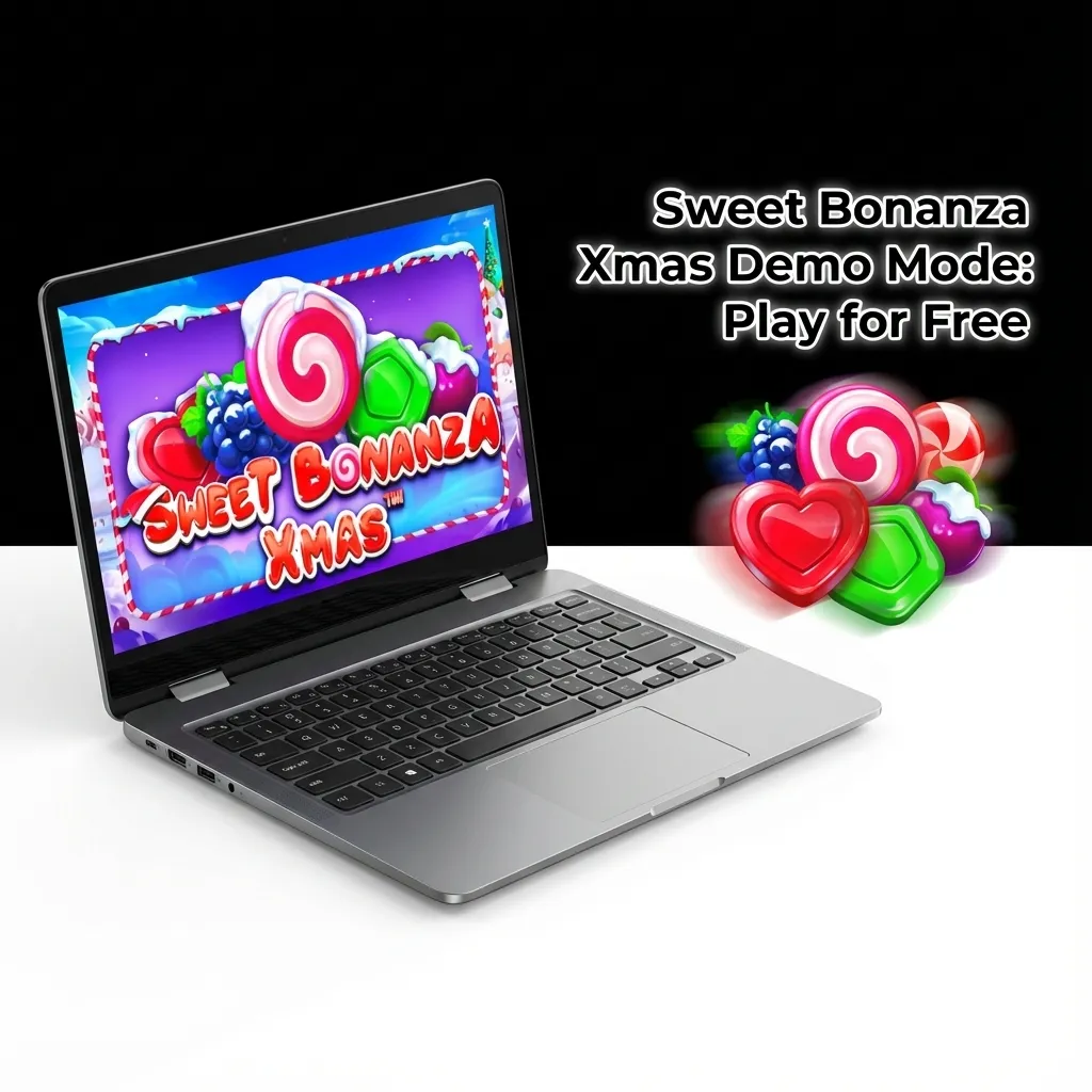 Sweet Bonanza Xmas slot game demo mode interface showing virtual credits, tumble feature, and multiplier bombs