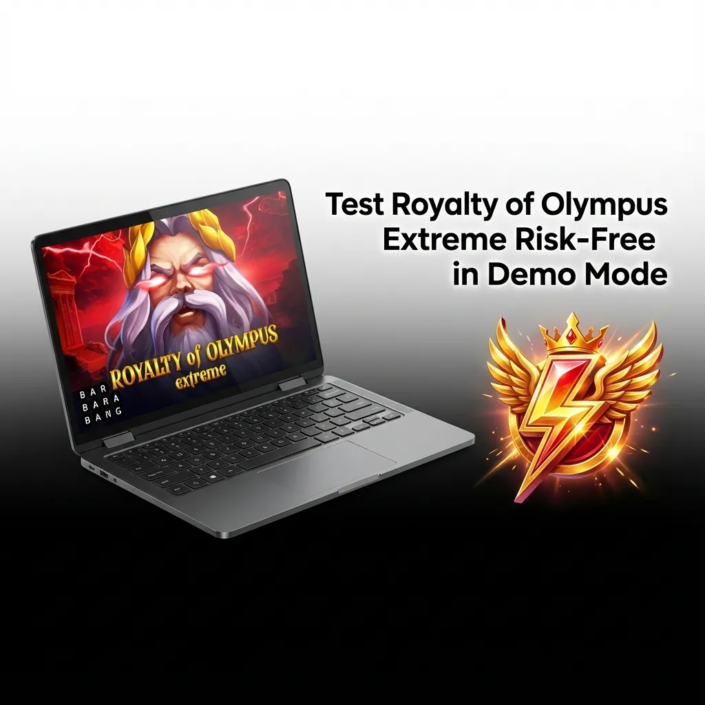 Royalty of Olympus Extreme demo mode interface showing virtual credits and game reels on Paripesa platform